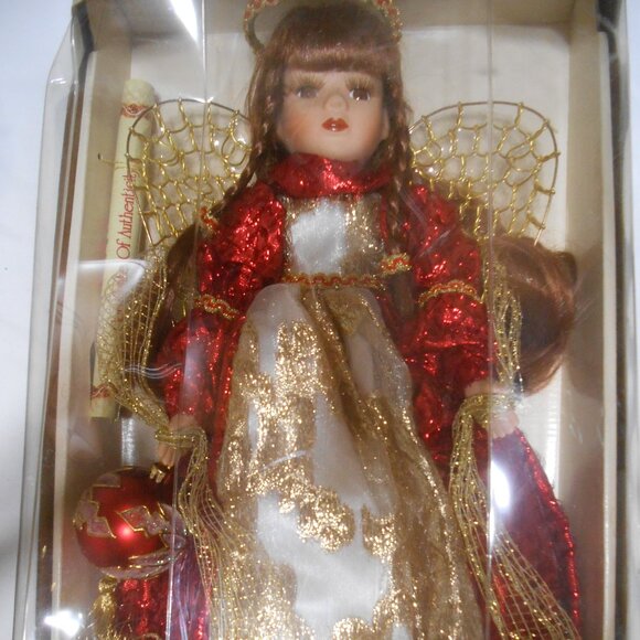 NIB COLLECTORS CHOICE LIMITED EDITION CHRISTMAS GOLD ANGEL WINGS 16" DOLL w/ COA - Picture 2 of 14